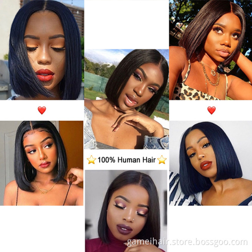 Straight Bob Wig Human Hair Extension Hd Full Lace Front Wig Wholesale Raw Brazilian Virgin Human Hair Glueless Lace Frontal Wig